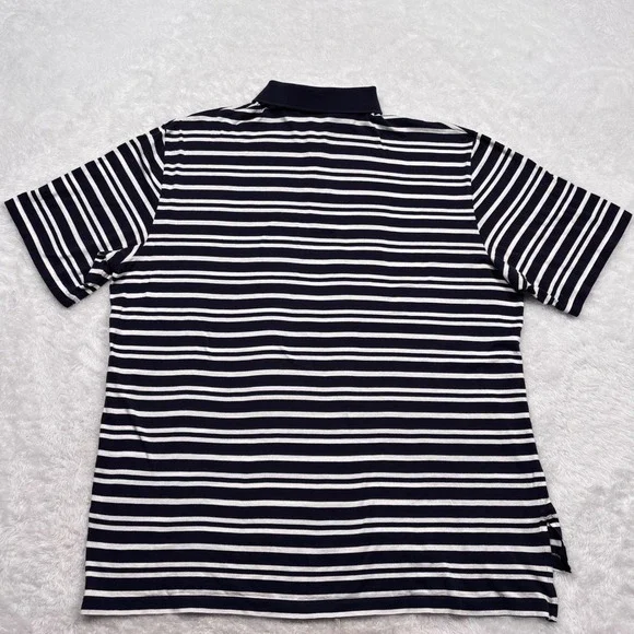 Polo Golf Ralph Lauren Polo Shirt Mens L Navy Blue White Striped Red PONY LOGO - Picture 6 of 12